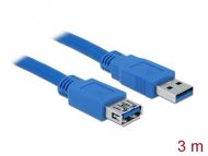 Удължителен кабел Delock USB-A мъжко - USB-А женско, 3 м, Екраниран, Син